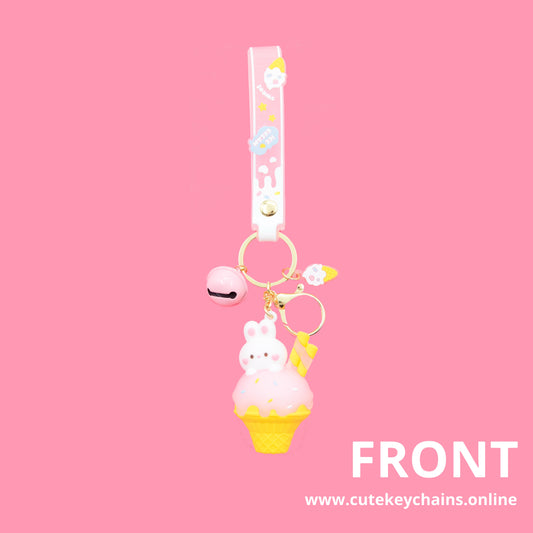 Cute Pink Easter Bunny Keychain, cute easter gift, order gift wrapping