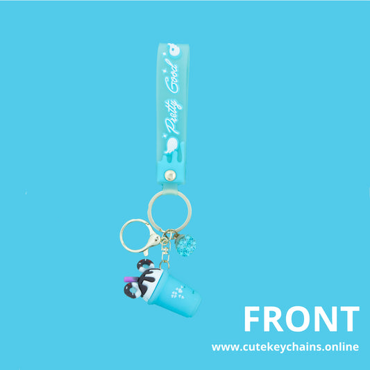 Cute Blue Boba Sparkles Keychain, Key Chain for Women, Key Chain for kids, Gifts for girl keychain, kawaii keychain, cute keychain Australia