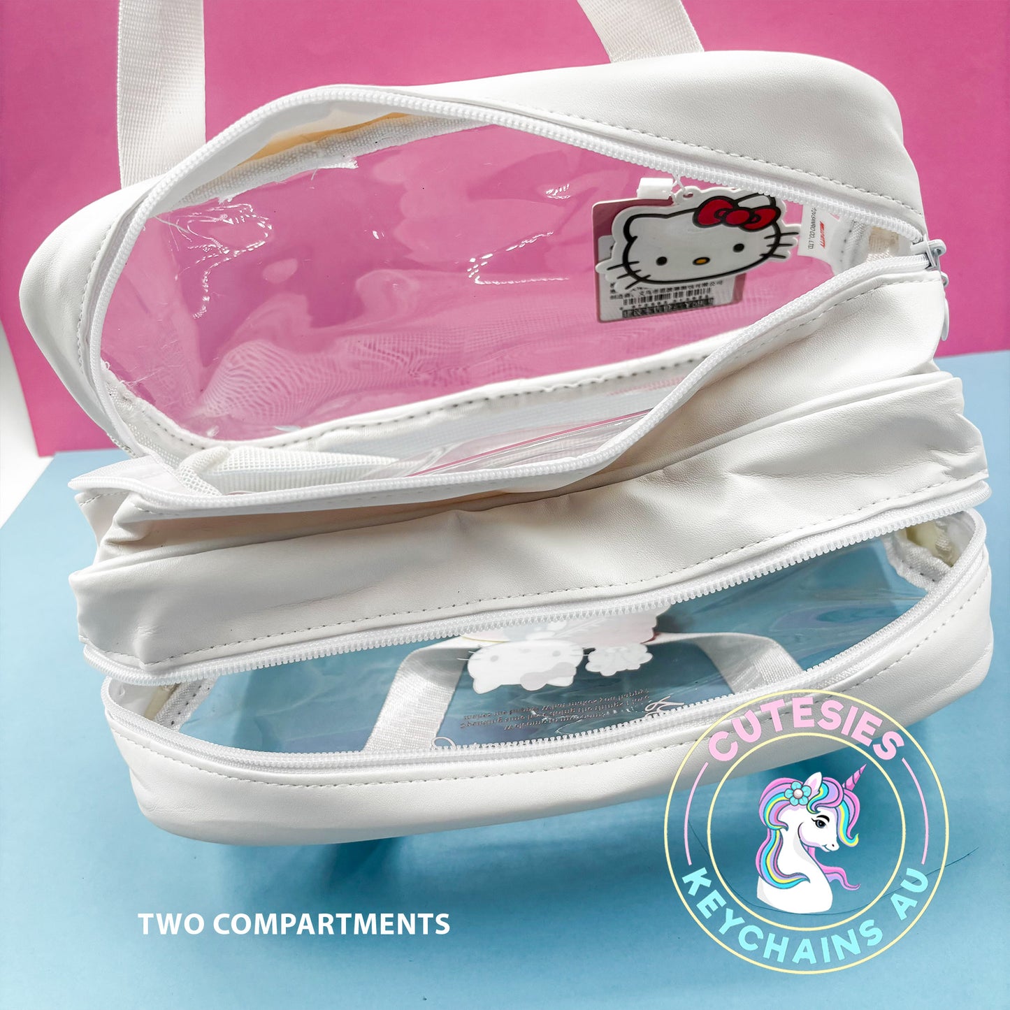 Cute Duo Make up or Travel Bag - Hello Kitty Duo compartments Travel organiser, large make up bag, cosmetic bag, makeup case