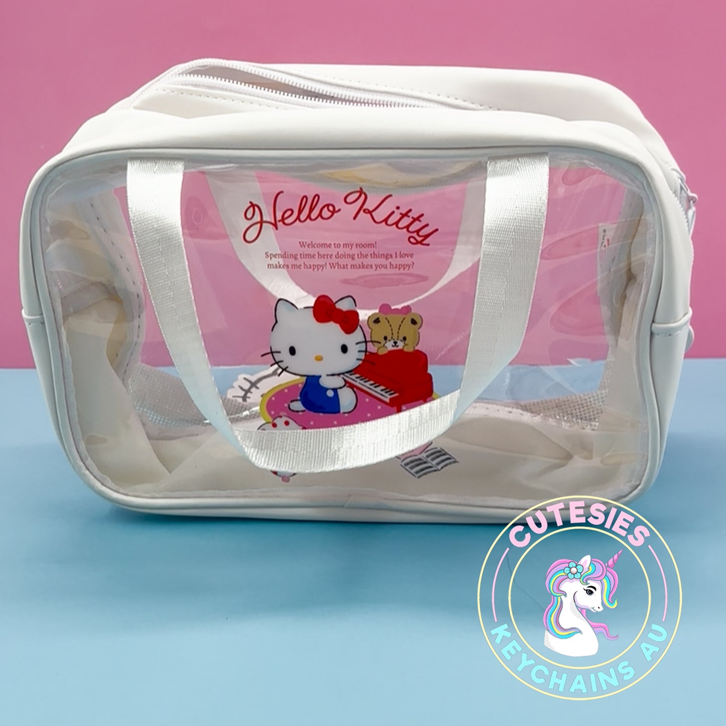 Cute Duo Make up or Travel Bag - Hello Kitty Duo compartments Travel organiser, large make up bag, cosmetic bag, makeup case