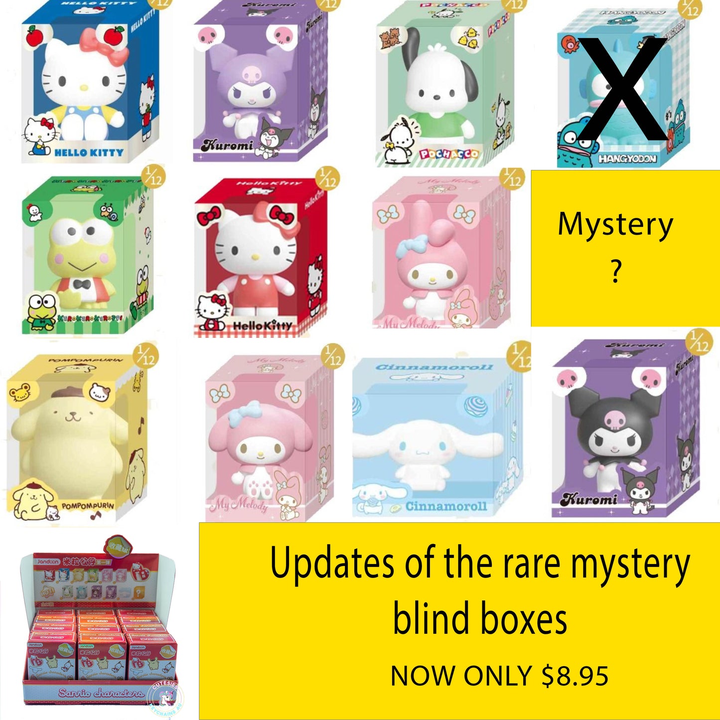 RARE Sanrio Characters Blind Box - Kawaii Rare sanrio collectable blind box character figurine mini toy hello kitty