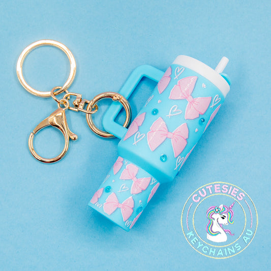 Mini tumbler Lip Balm Holder Keychain (ocean blue) - Standard Edition