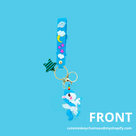 Cute Blue Unicorn Keychain, Key Chain for Women, Key Chain for kids, Gifts for girl keychain, kawaii keychain, cute keychain Australia