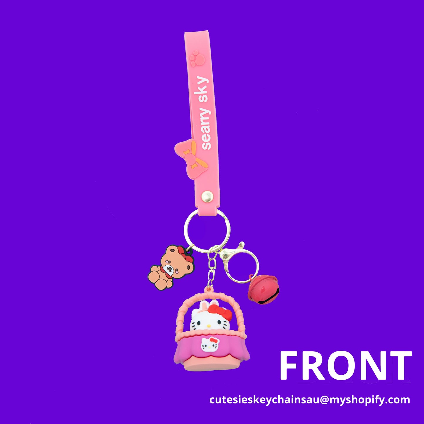 Cute Hello Kitty Cat Basket Keychain, Key Chain for Women, Key Chain for kids, Gifts for girl keychain, kawaii keychain, cute keychain Australia