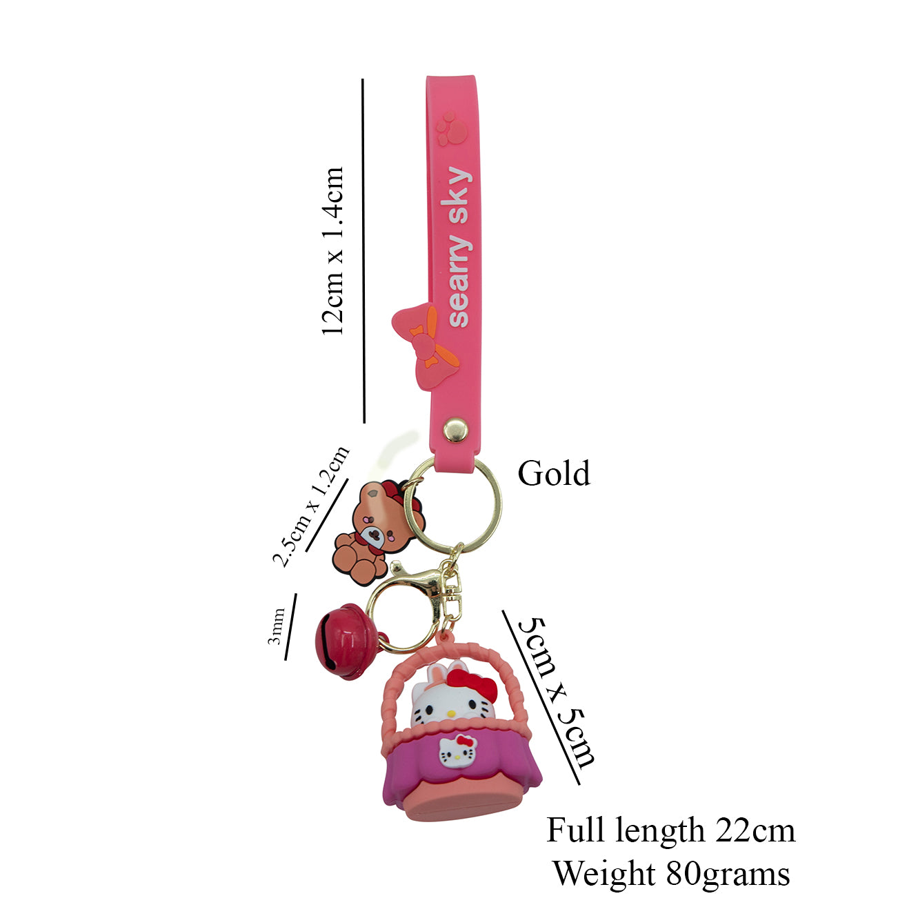 Cute Hello Kitty Cat Basket Keychain, Key Chain for Women, Key Chain for kids, Gifts for girl keychain, kawaii keychain, cute keychain Australia