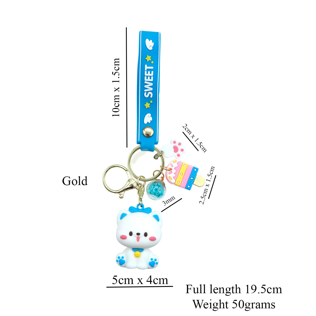 Cute Blue Kitty Keychain, Key Chain for Women, Key Chain for kids, Gifts for girl keychain, kawaii keychain, cute keychain Australia