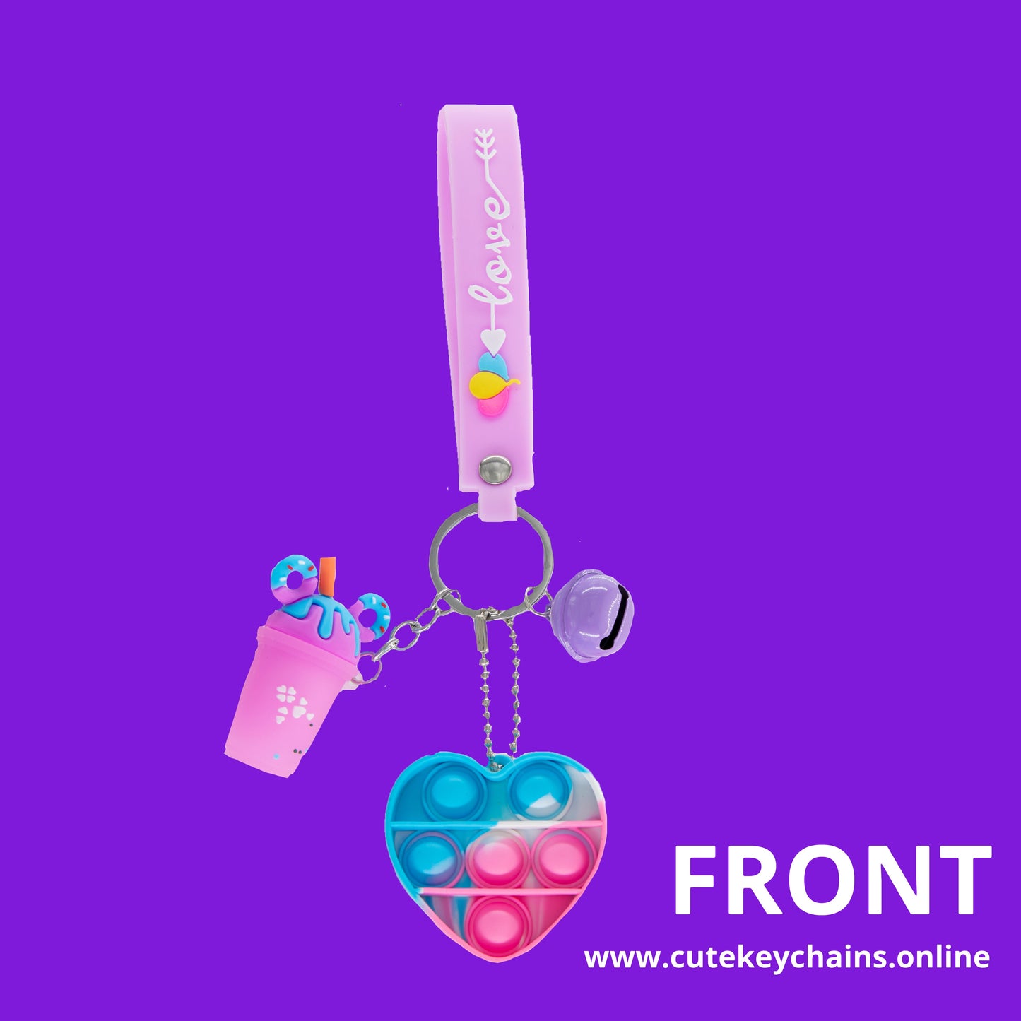 Cute Purple Boba Sensory Keychain, Keychain Pattern Svg, Key Chain for Women, Key Chain for Men, Engraved Keychain,