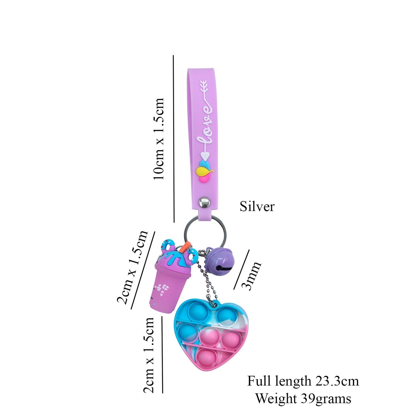 Cute Purple Boba Sensory Keychain, Keychain Pattern Svg, Key Chain for Women, Key Chain for Men, Engraved Keychain,