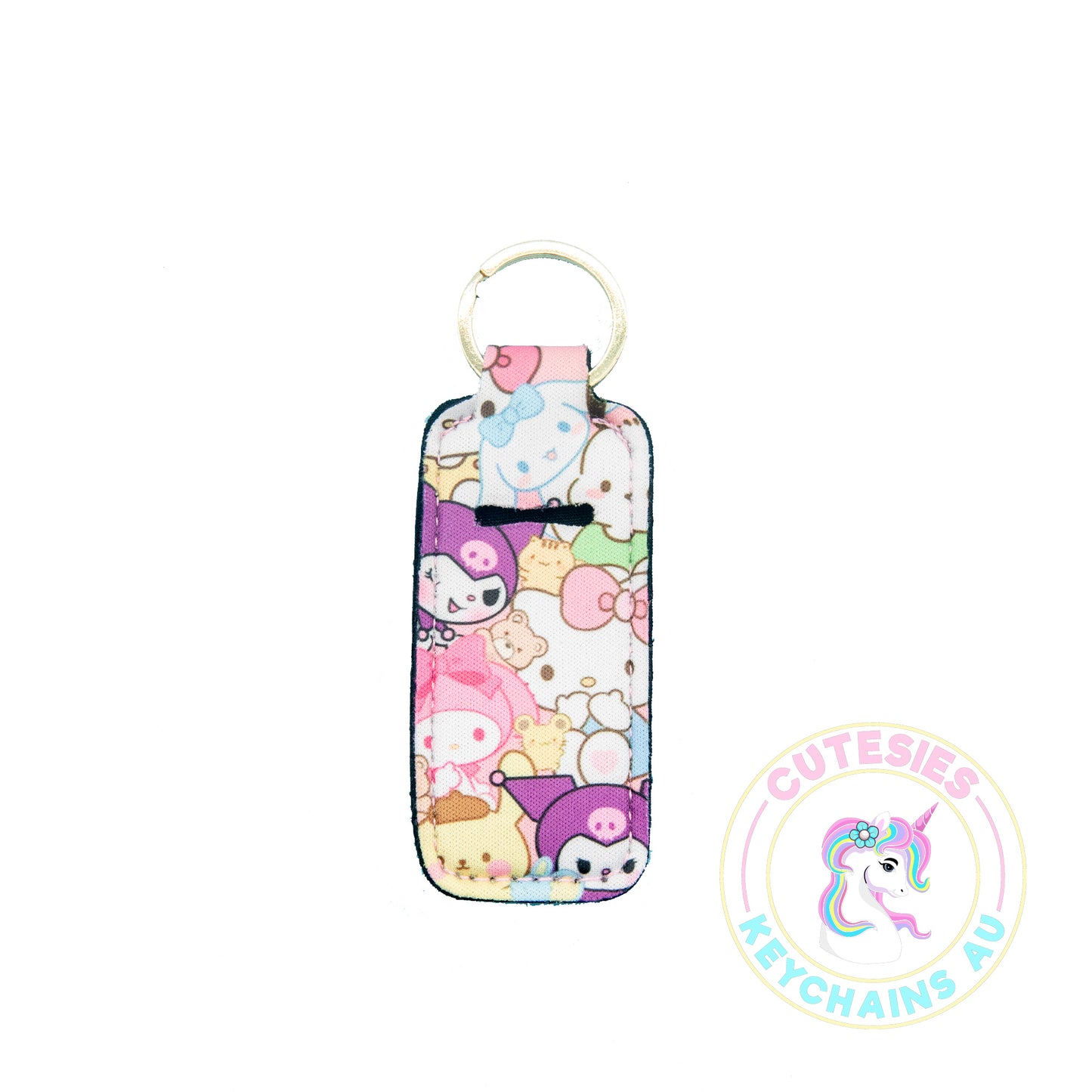 Cute Lip Gloss Pouch Keychain no.5 - lip gloss holder keychain, sanrio chapstick holder, kawaii lip balm case, cute keychain accessories,