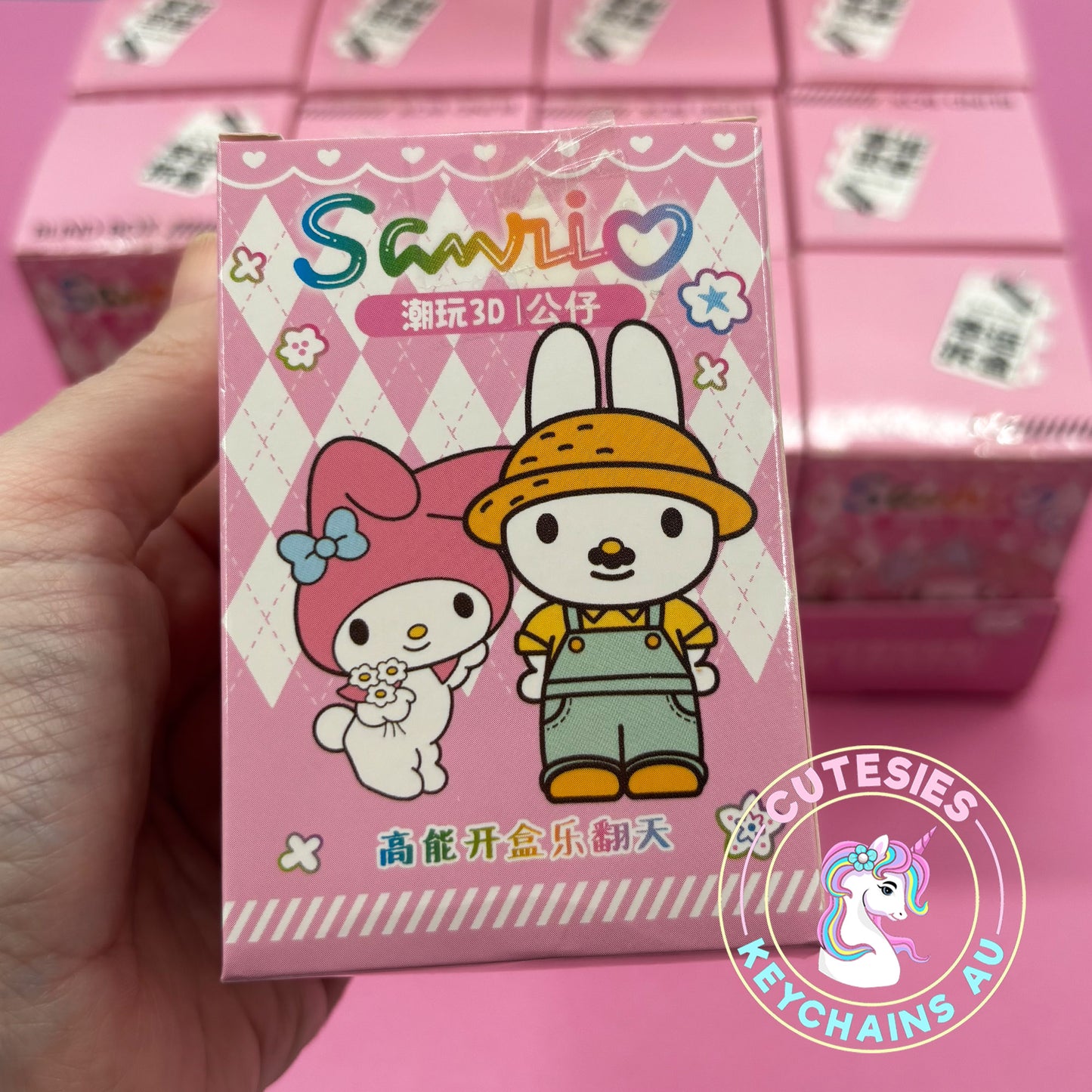 Cute Blind Box Keychains - Sanrio blind boxes, Sanrio keyrings, Sanrio mystery box, kawaii keychains, Hello Kitty blind box, Cinnamoroll keyring, Kuromi keychain, My Melody surprise box, cute Sanrio collectibles, pink Sanrio gifts, kawaii surprise box.