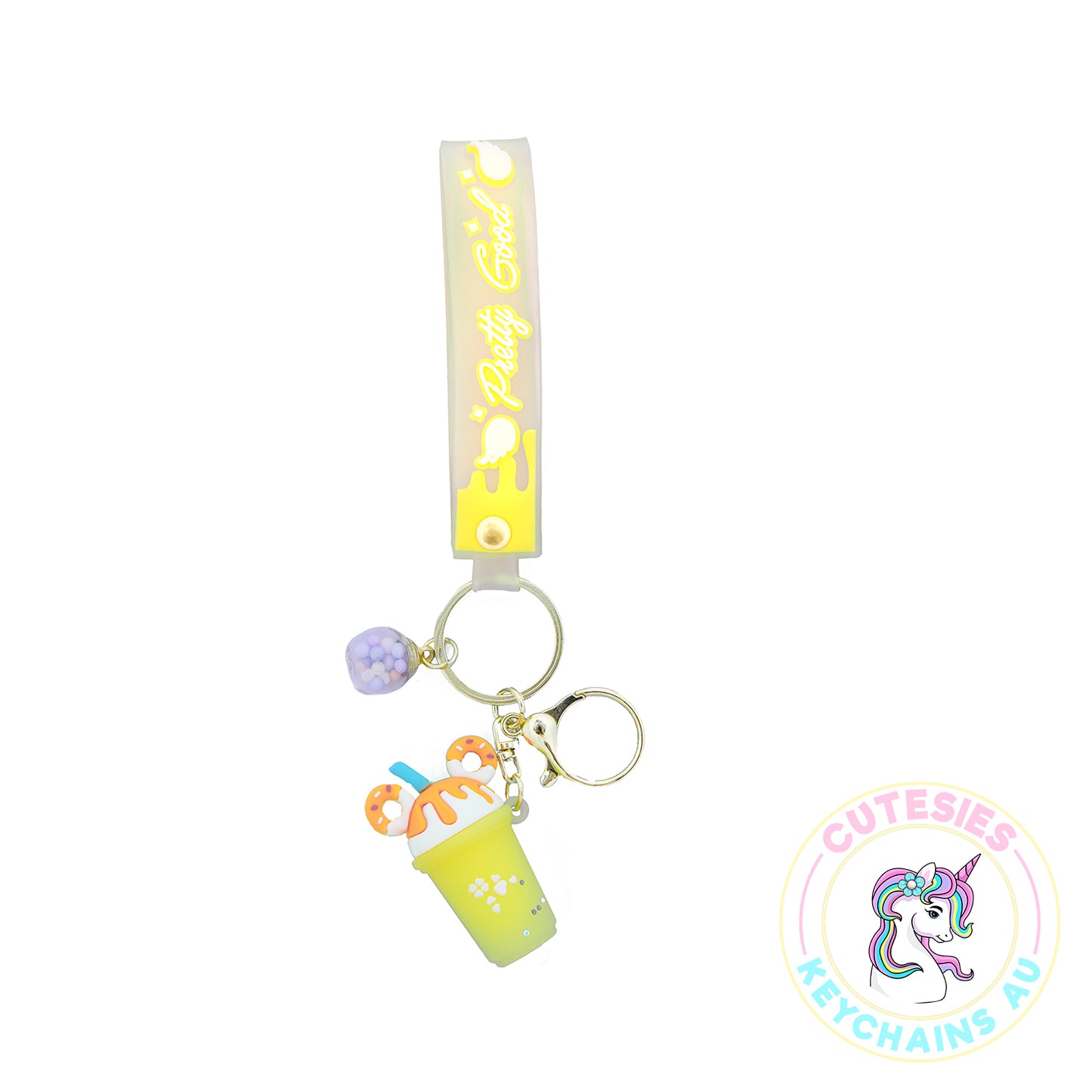 Cute Yellow Boba Keychain, Keychain Pattern Svg, Key Chain for Women, Key Chain for Women, Key Chain for kids, Gifts for girl keychain, kawaii keychain, cute keychain Australia