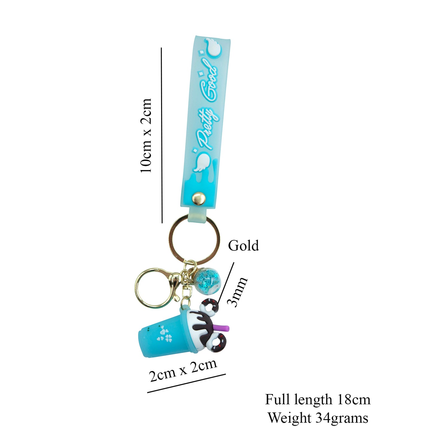 Cute Blue Boba Sparkles Keychain, Key Chain for Women, Key Chain for kids, Gifts for girl keychain, kawaii keychain, cute keychain Australia