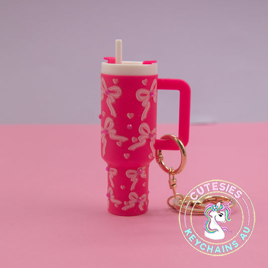 Mini tumbler Lip Balm Holder Keychain (Fuchsia Dreams) - Standard Edition