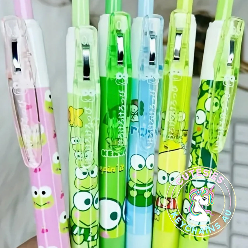 Cute Kawaii Frog Pen set - Kawaii Pen Set, Cute Frog Stationery, Frog Pens, Kawaii Lovers pens