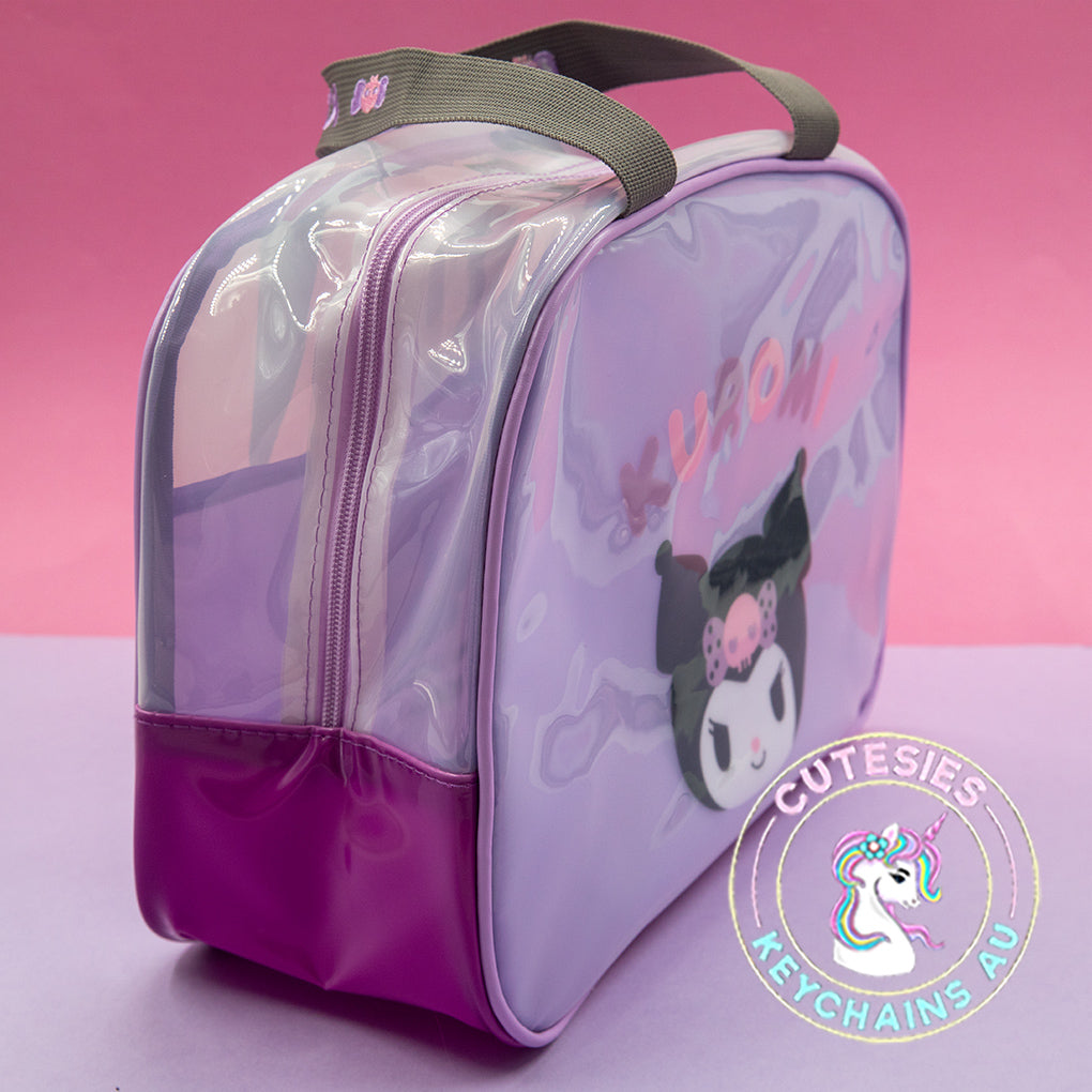 Cute Large PVC Purple Kuromi Bag - Kuromi bag, Kuromi PVC bag, Sanrio shoulder bag, clear kawaii bag, purple Kuromi purse, anime fashion accessory, kawaii shoulder bag, Kuromi merch Australia
