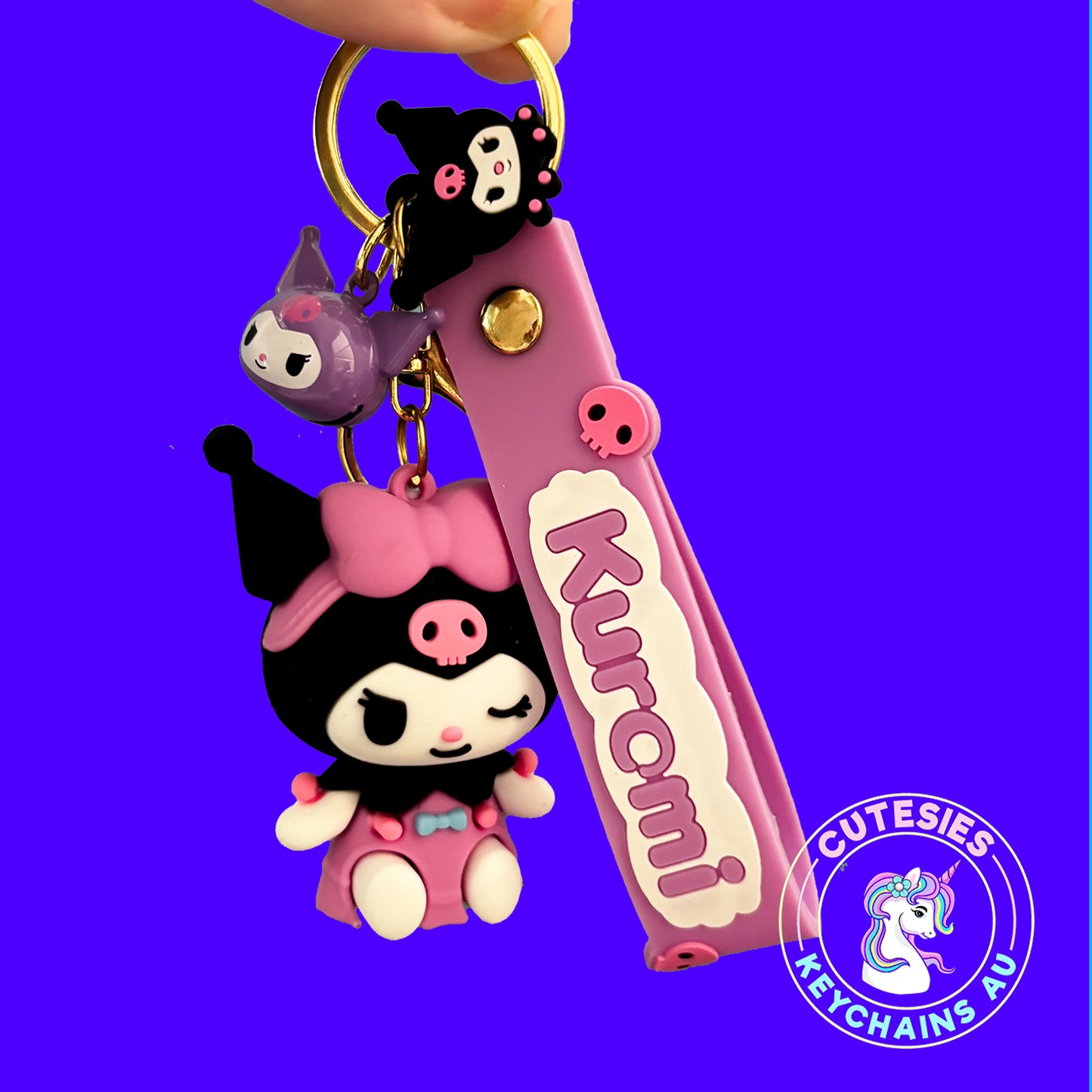 Cute Rabbit Kuromi Keychain - Kuromi keychain, 3d Keychain, Key Chain for girls, Keychain for kids, Gifts for girl keychain, kawaii keychain,