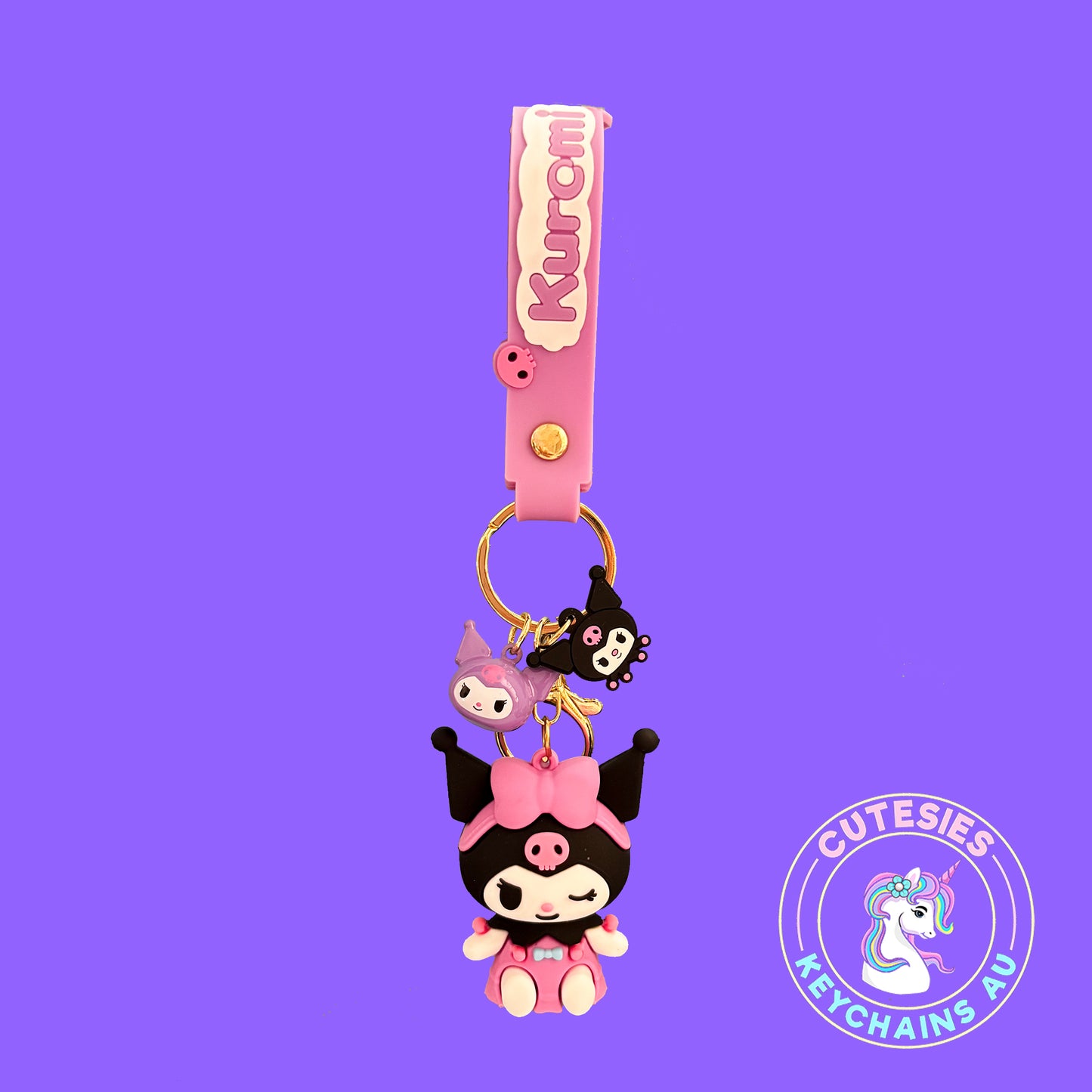 Cute Rabbit Kuromi Keychain - Kuromi keychain, 3d Keychain, Key Chain for girls, Keychain for kids, Gifts for girl keychain, kawaii keychain,
