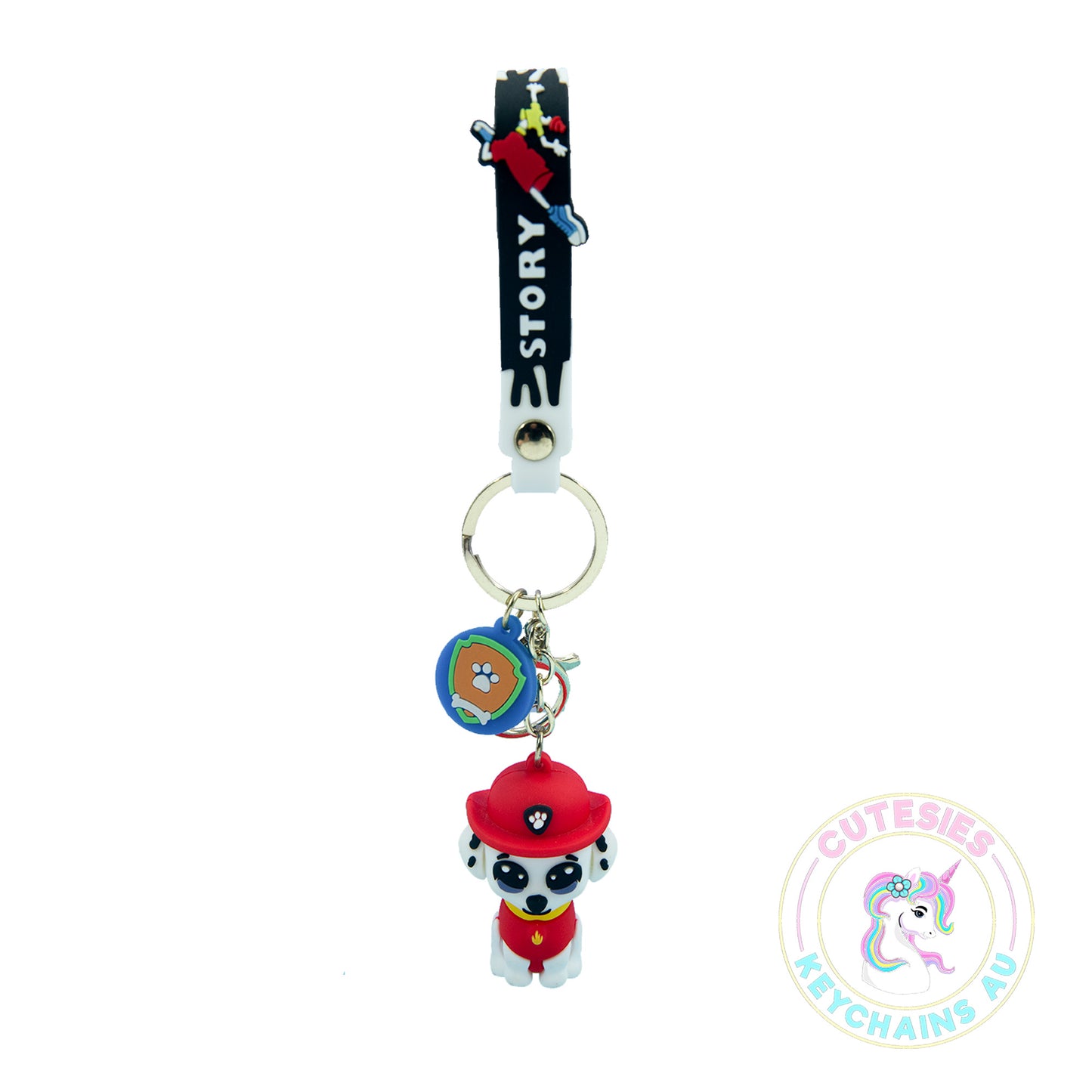 Cute Red Boy Dog Keychain - Paw Patrol Boy - Paw Patrol Boy Keychain, Red Paw Patrol Accessory, Paw Patrol Fan Gift, Durable Paw Patrol Keychain, Collectible Paw Patrol Merchandise