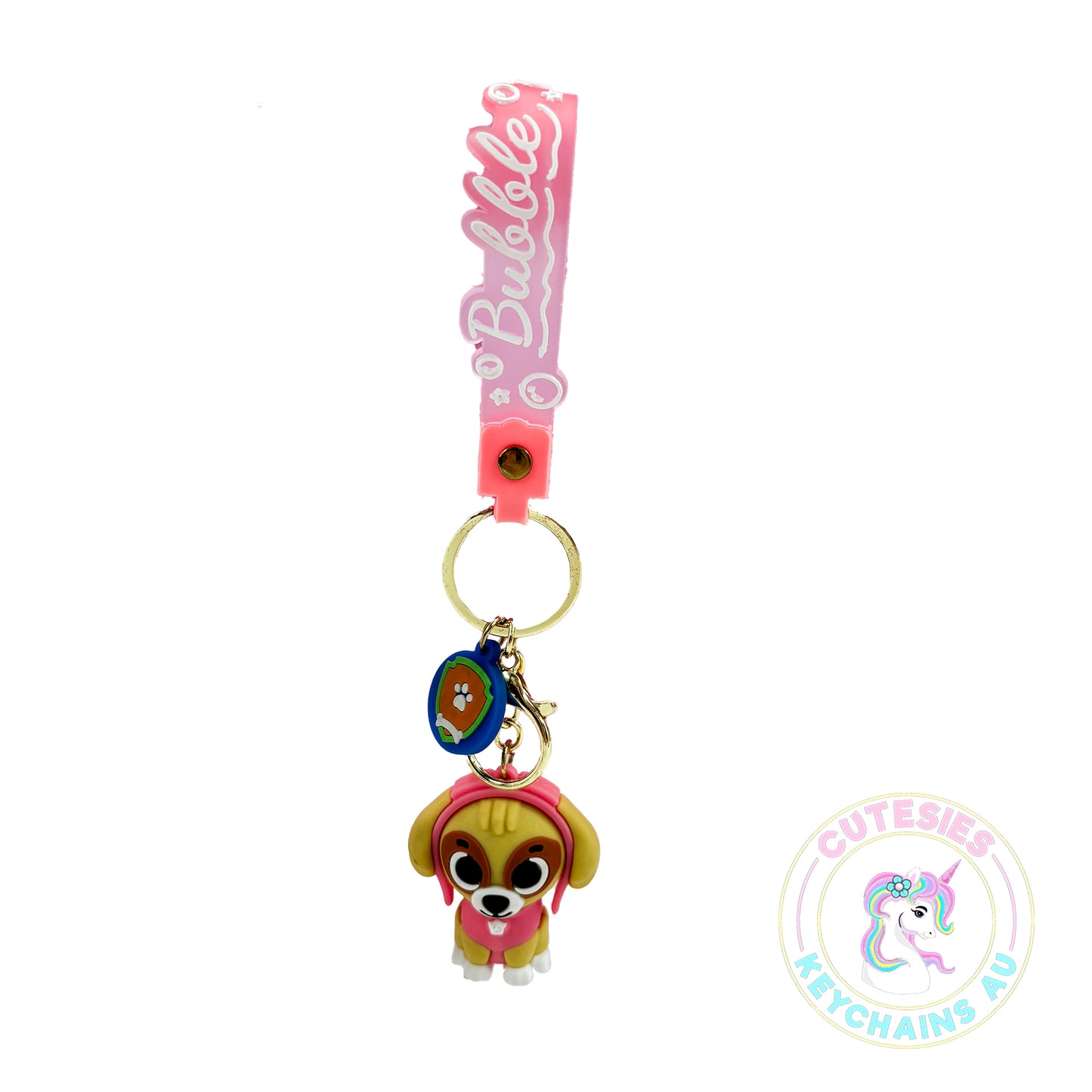 Cute pink Girl Dog Keychain - Paw Patrol Girl - Paw Patrol Girl Keychain, Pink Paw Patrol Accessory,