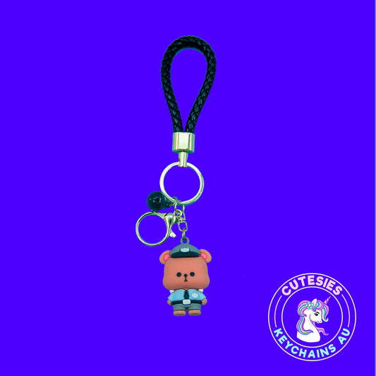 Cute Police Bear Keychain - Gift for policeman, gift for police, affordable gift for man police, keychain for police