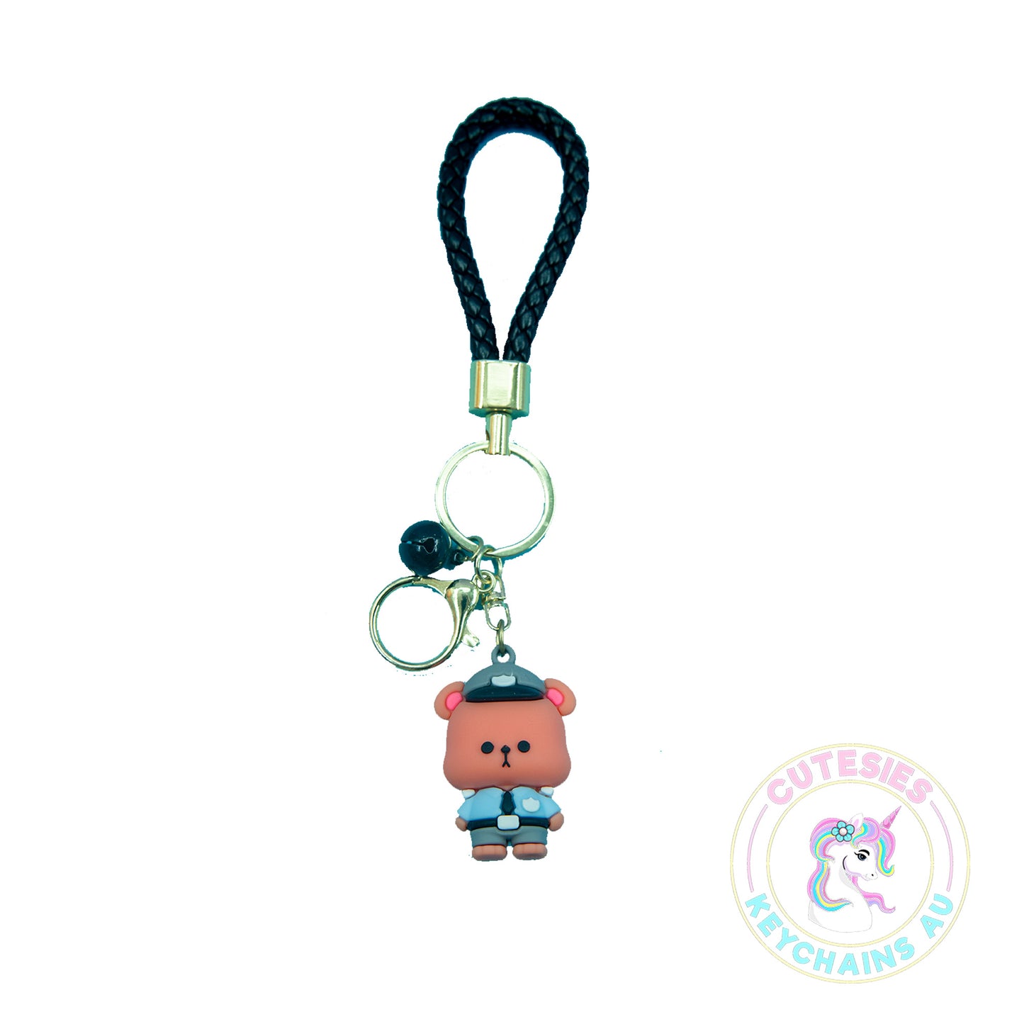 Cute Police Bear Keychain - Gift for policeman, gift for police, affordable gift for man police, keychain for police