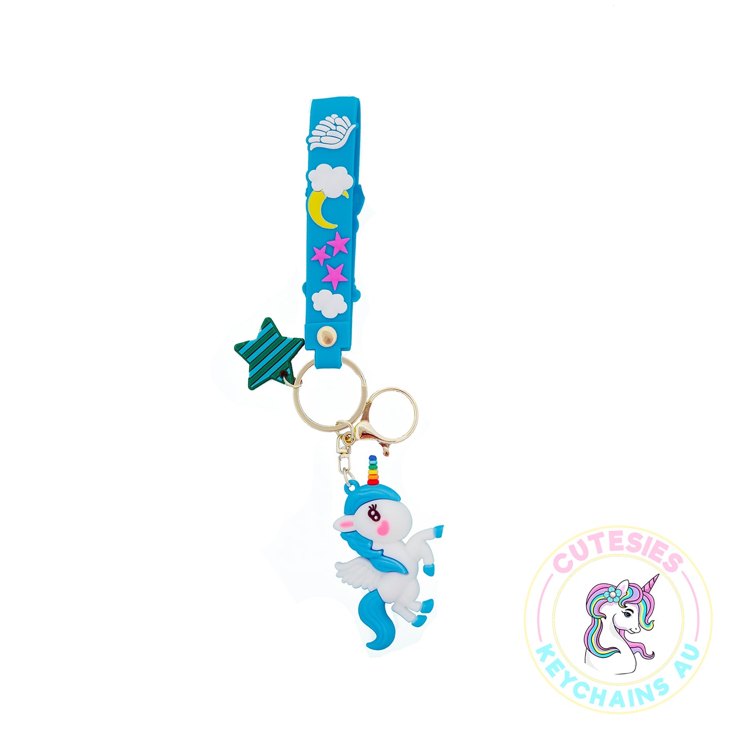 Cute Blue Unicorn Keychain, Key Chain for Women, Key Chain for kids, Gifts for girl keychain, kawaii keychain, cute keychain Australia