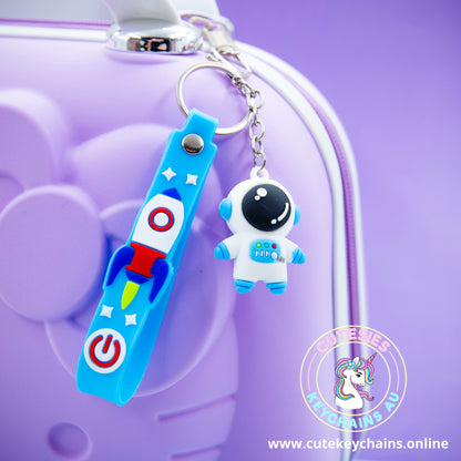 Cute Spaceman-Robot Keychain - Tags- Keychain for boys, spaceman keychain, cute keychain, gift for young boy,