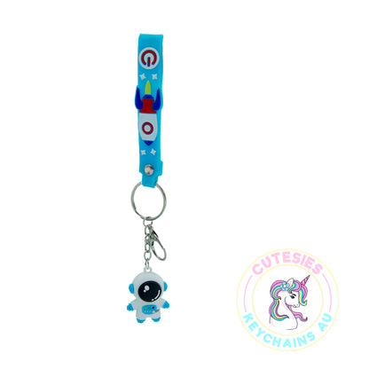 Cute Spaceman-Robot Keychain - Tags- Keychain for boys, spaceman keychain, cute keychain, gift for young boy,