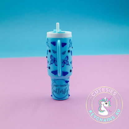 Mini tumbler Lip Balm Holder Keychain (Anti-social Butterfly - Standard Edition