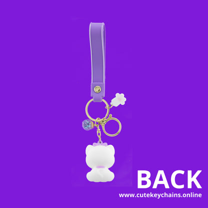 Cute Purple Cat Keychain,  3d Keyring, Keychain Pattern Svg, Key Chain for Women, Key Chain for Women, Key Chain for kids,