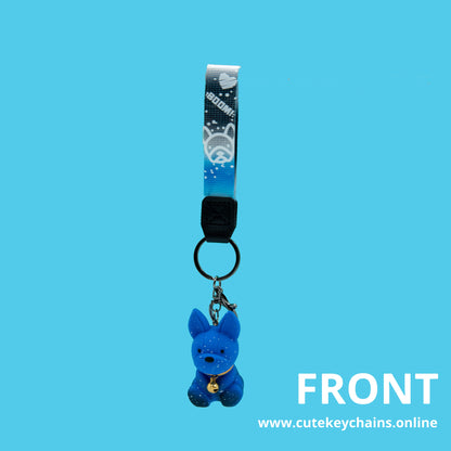 Cute Galaxy Dog Keychain (Blue) - 3d Keychain, keychain for men, Key Chain for kids,  Gifts for girl keychain, kawaii keychain,
