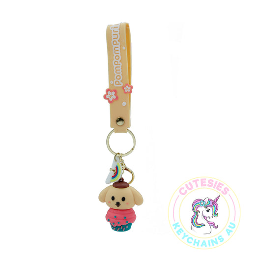 Cute PomPom Puppy Keychain -  3d Keychain, Key Chain for Women, Key Chain for kids, Gifts for girl keychain, kawaii keychain, cute keychain Australia, frog lover, Kawaii Lover&nbsp;