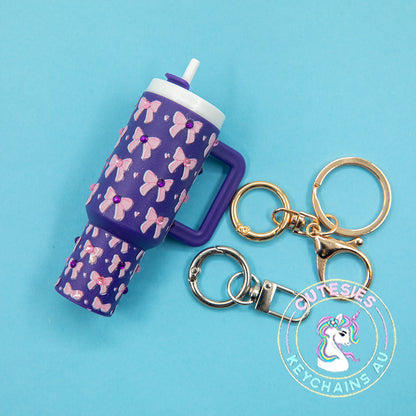 Mini tumbler Lip Balm Holder Keychain (Purple Shadow) - Deluxe Edition