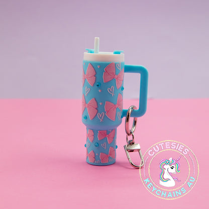 Mini tumbler Lip Balm Holder Keychain (ocean blue) - Standard Edition