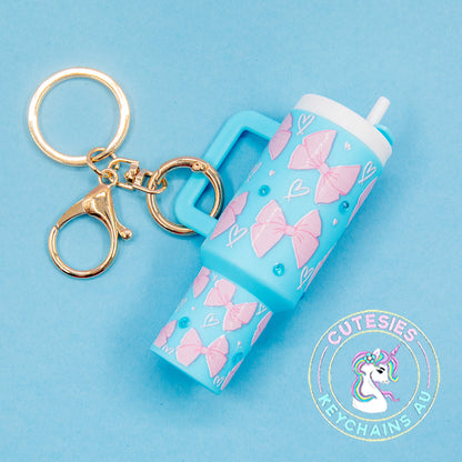 Mini tumbler Lip Balm Holder Keychain (ocean blue) - Standard Edition