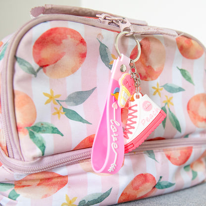 Cute Peach Shoe Keychain,  3d Keyring, Floral Keychain, Keychain Pattern Svg, Key Chain for Women,