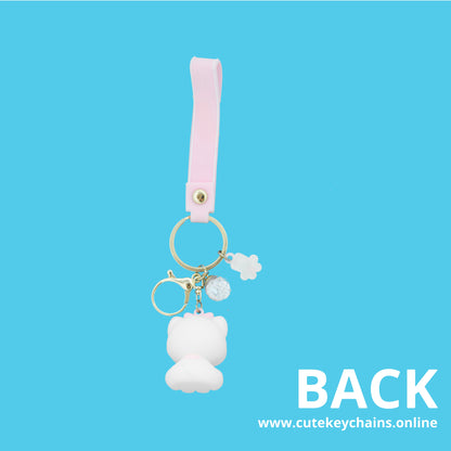 Cute Pink Cat Keychain, 3d Keyring,  Keychain Pattern Svg, Key Chain for Women, Key Chain for kids,  Gifts for girl keychain,