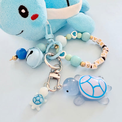Save our Sea Plushie Turtle Collection - Turtle keychain, Blue Turtle keychain, glow in the dark keychain