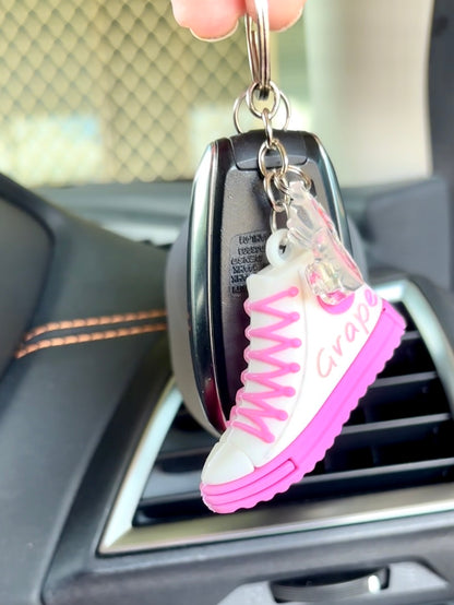 Cute Purple Shoe Keychain, 3d Keyring, Floral Keychain, Keychain Pattern Svg, Key Chain for Women,