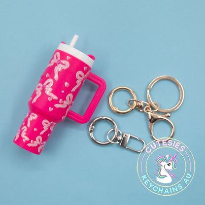 Mini tumbler Lip Balm Holder Keychain (Fuchsia Dreams) - Standard Edition