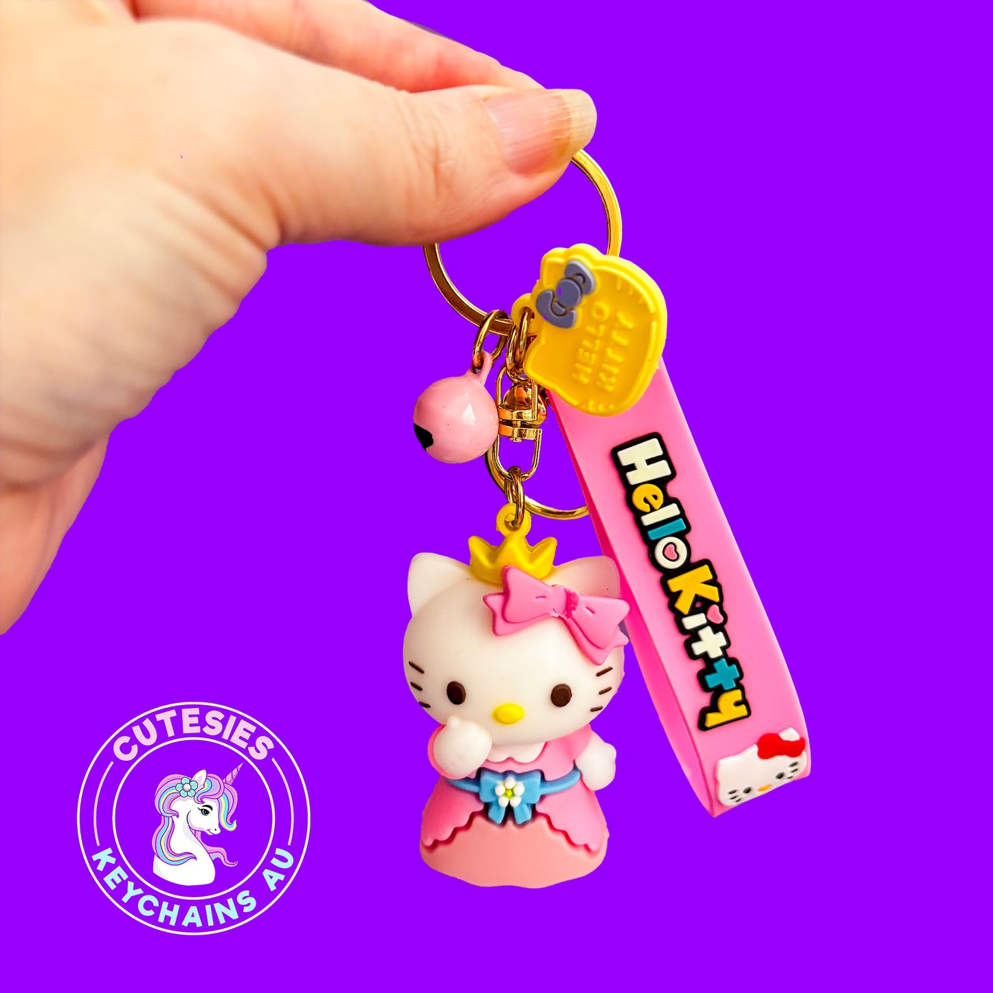 Cute Princess Hello Kitty Keychain, Pink Keychain, keychain for girl, gift for girl, keychain for Bag