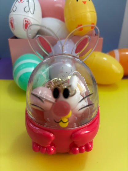 Cute Pink Easter Bunny Keychain, cute easter gift, order gift wrapping