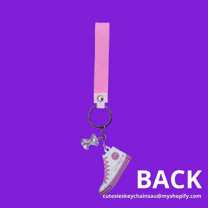 Cute Purple Shoe Keychain, 3d Keyring, Floral Keychain, Keychain Pattern Svg, Key Chain for Women,