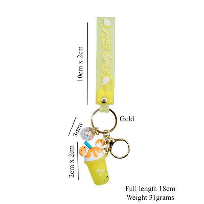 Cute Yellow Boba Keychain, Keychain Pattern Svg, Key Chain for Women, Key Chain for Women, Key Chain for kids,  Gifts for girl keychain
