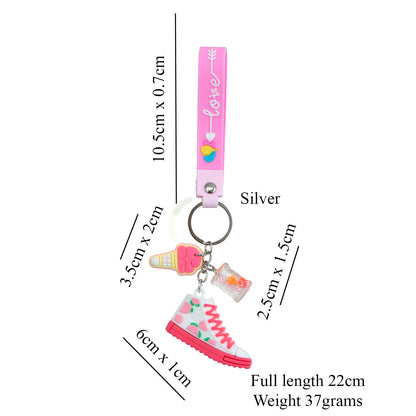 Cute Peach Shoe Keychain,  3d Keyring, Floral Keychain, Keychain Pattern Svg, Key Chain for Women,