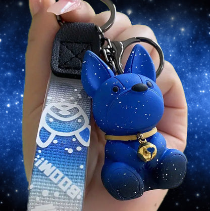 Cute Galaxy Dog Keychain (Blue) - 3d Keychain, keychain for men, Key Chain for kids,  Gifts for girl keychain, kawaii keychain,
