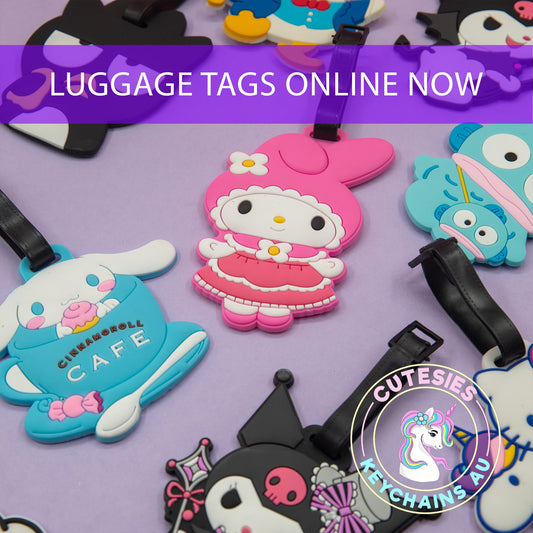 Cute Character Luggage Tags - luggage tags for travellers, cute gift for traveller, schoolbag tag, kawaii bag tag, cute gift idea