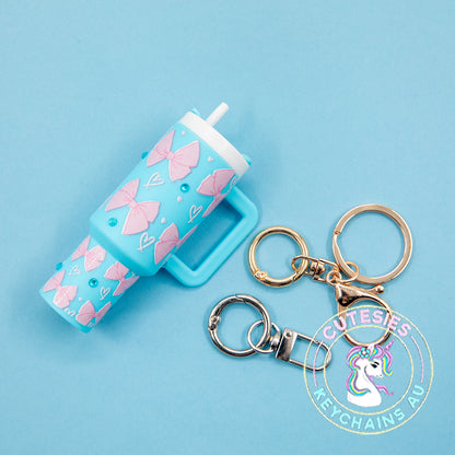Mini tumbler Lip Balm Holder Keychain (ocean blue) - Standard Edition