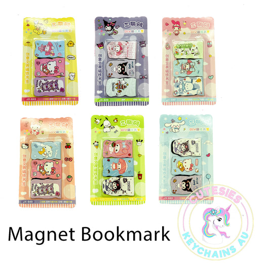Cute Magnetic Bookmark - Sanrio bookmarks, kawaii magnetic bookmarks, cute page markers, Hello Kitty stationery, Sanrio gift ideas, kawaii study accessories, planner bookmarks