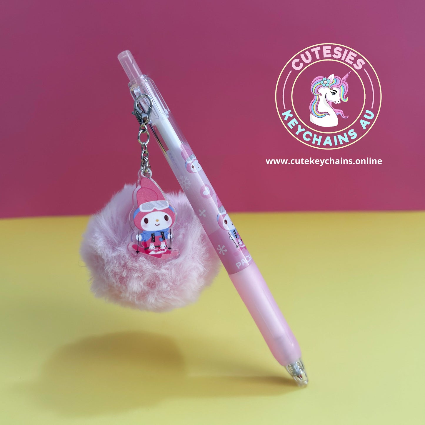 My Melody pen with light pink pompom